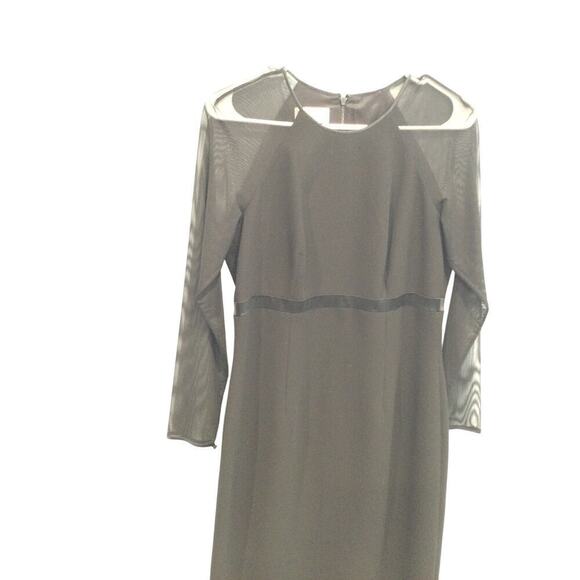 Talbots Women Sheer Long Sleeve Dress Black Size Petite 6 Corporate Goth Classic - Picture 5 of 10